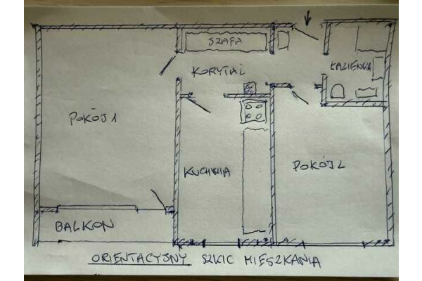 Mysłowice, Centrum, Mikołowska, Mysłowice Śr&oacute;dmieście ul. Mikołowska 44,6m2 // 2 Pokoje + Balkon