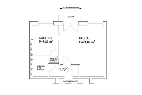 Gliwice, Politechnika, Konarskiego, Gliwice Politechnika ul. Konarskiego⭐38,1 m2//1 pok+ kuchnia + balkon